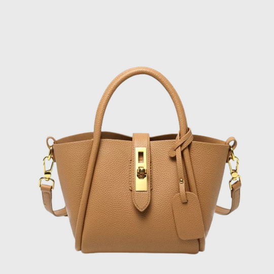 Classic leather top handle satchel for women