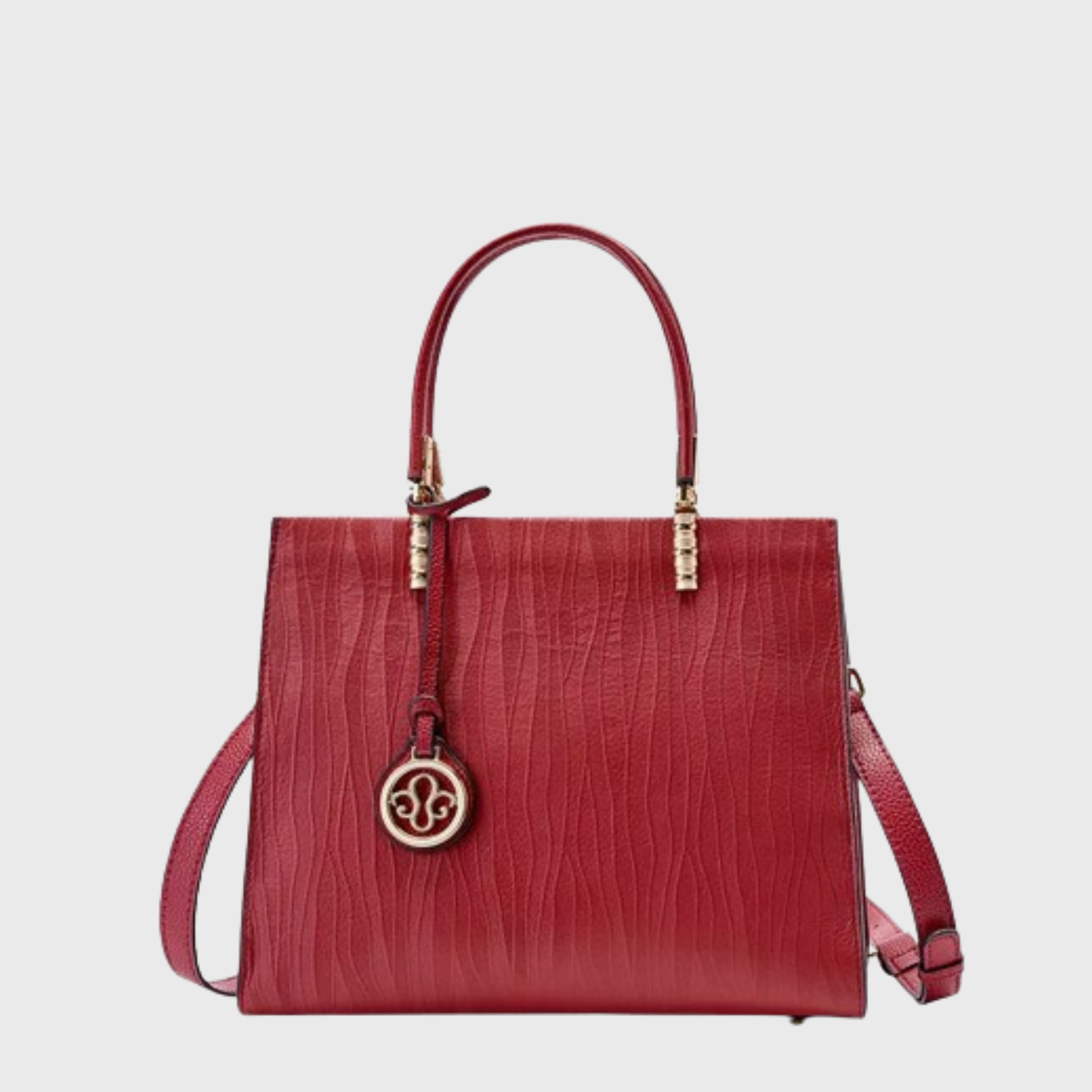 Designer leather satchel with top handle for women