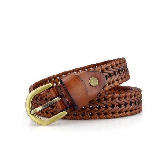 Handmade Braided Leather Belt For Men, Marika Model - Leather Purse Backpack