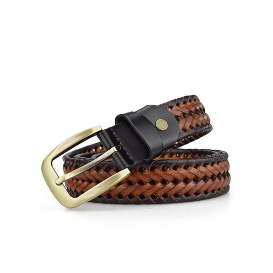 Custom Braided Leather Belt For Men, Nikoloz Model