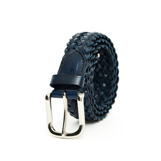 Casual Braided Leather Belt For Men, Tobiasz Model - Leather Purse Backpack