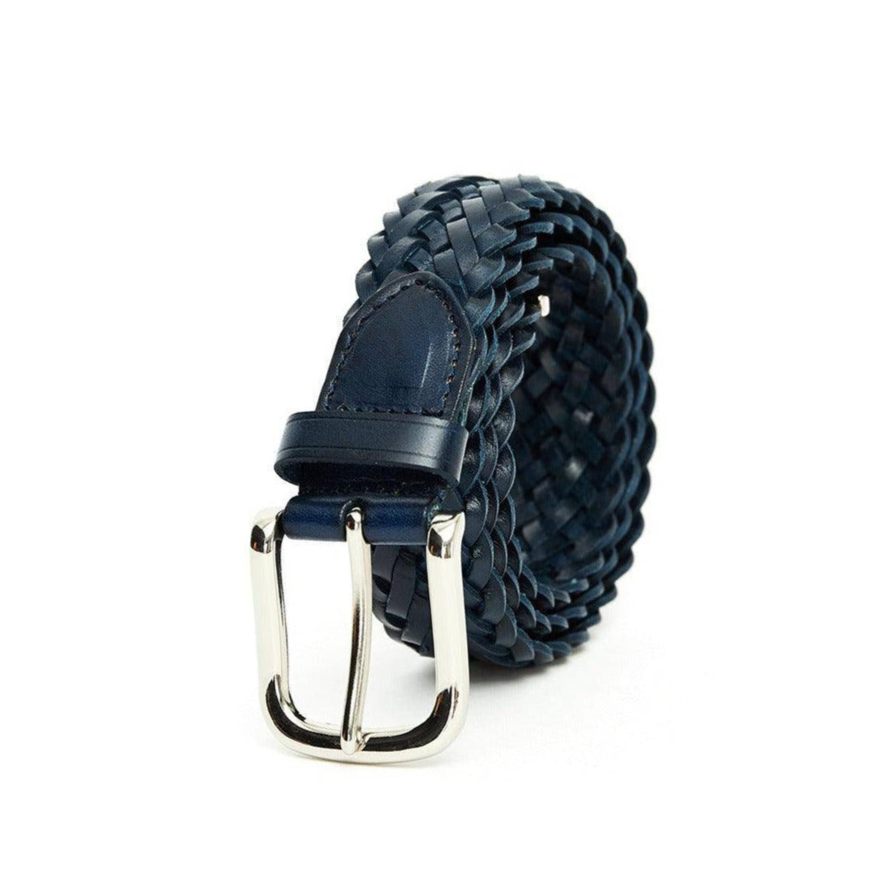 Casual Braided Leather Belt For Men, Tobiasz Model - Leather Purse Backpack