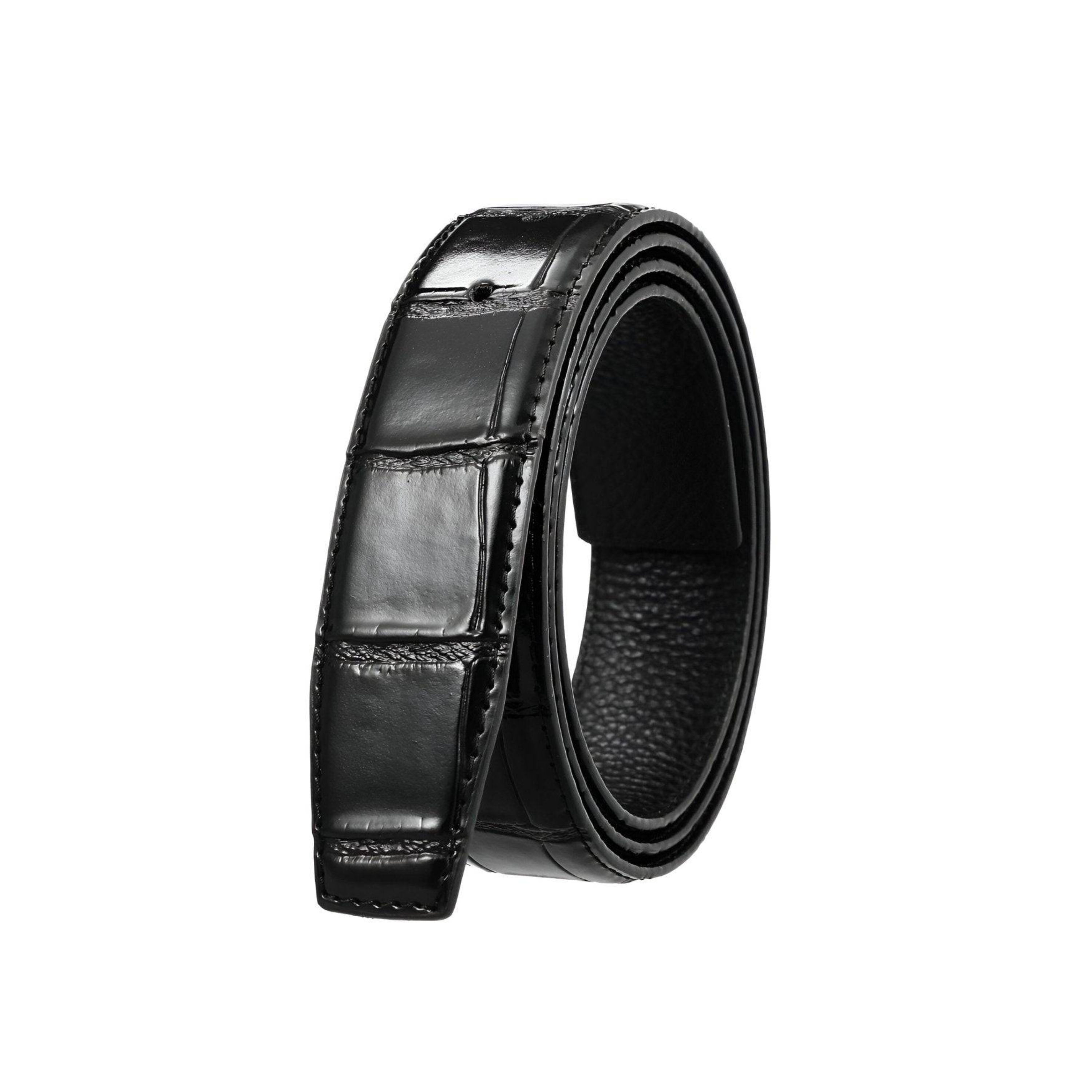 Leather Belt Strap, For Pin Buckles, Crocodile Appearance, Colia Model - Leather Purse Backpack