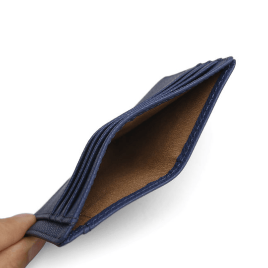 High-Quality Blue Leather Card Holder - Leather Purse Backpack