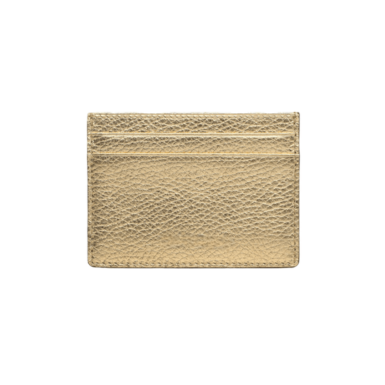 Pebble Pattern Gold Leather Card Holder - Leather Purse Backpack