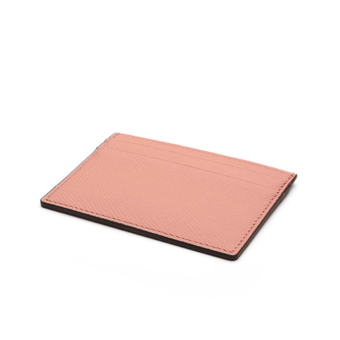 Handcrafted Chic Pink Leather Card Holder - Leather Purse Backpack