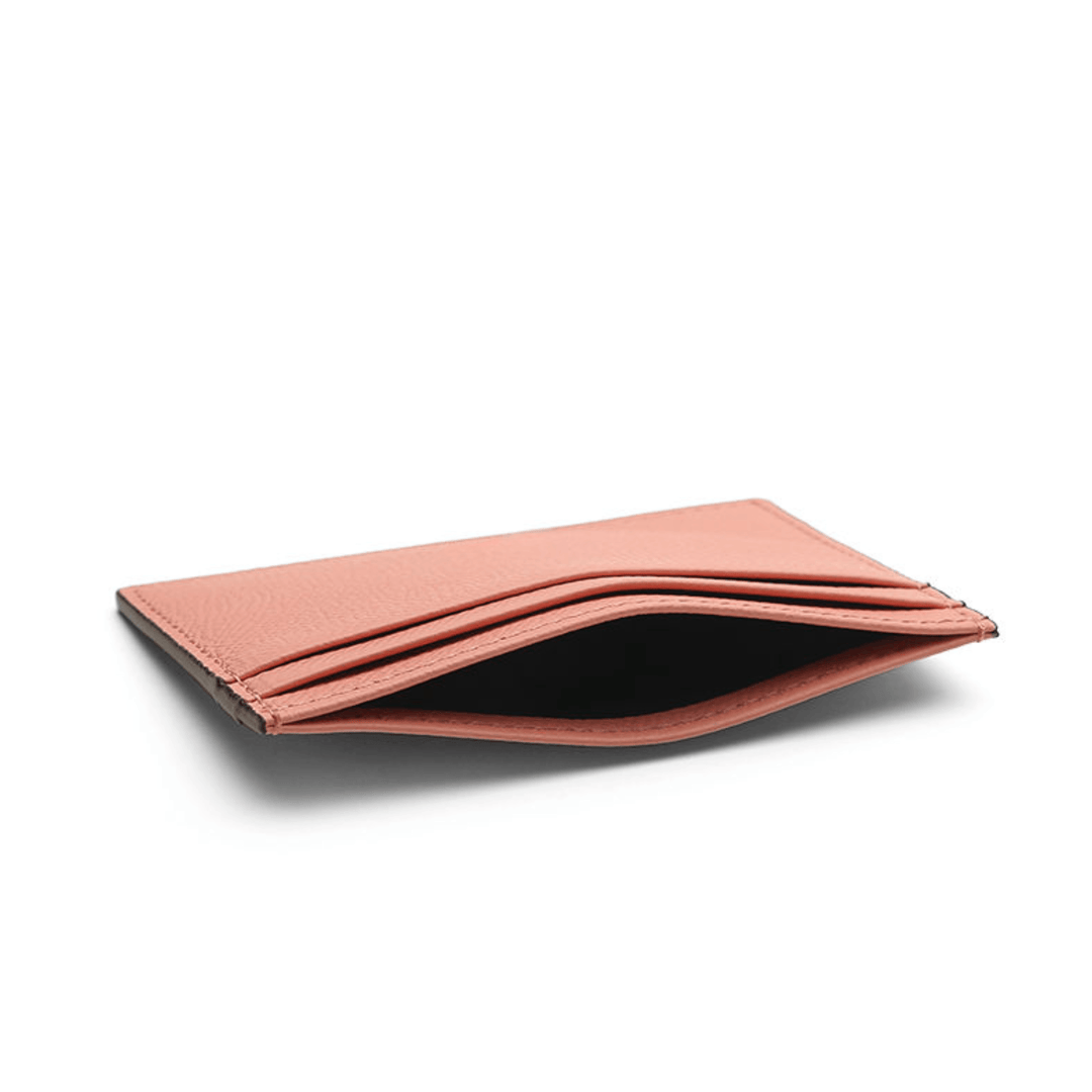 Handcrafted Chic Pink Leather Card Holder - Leather Purse Backpack