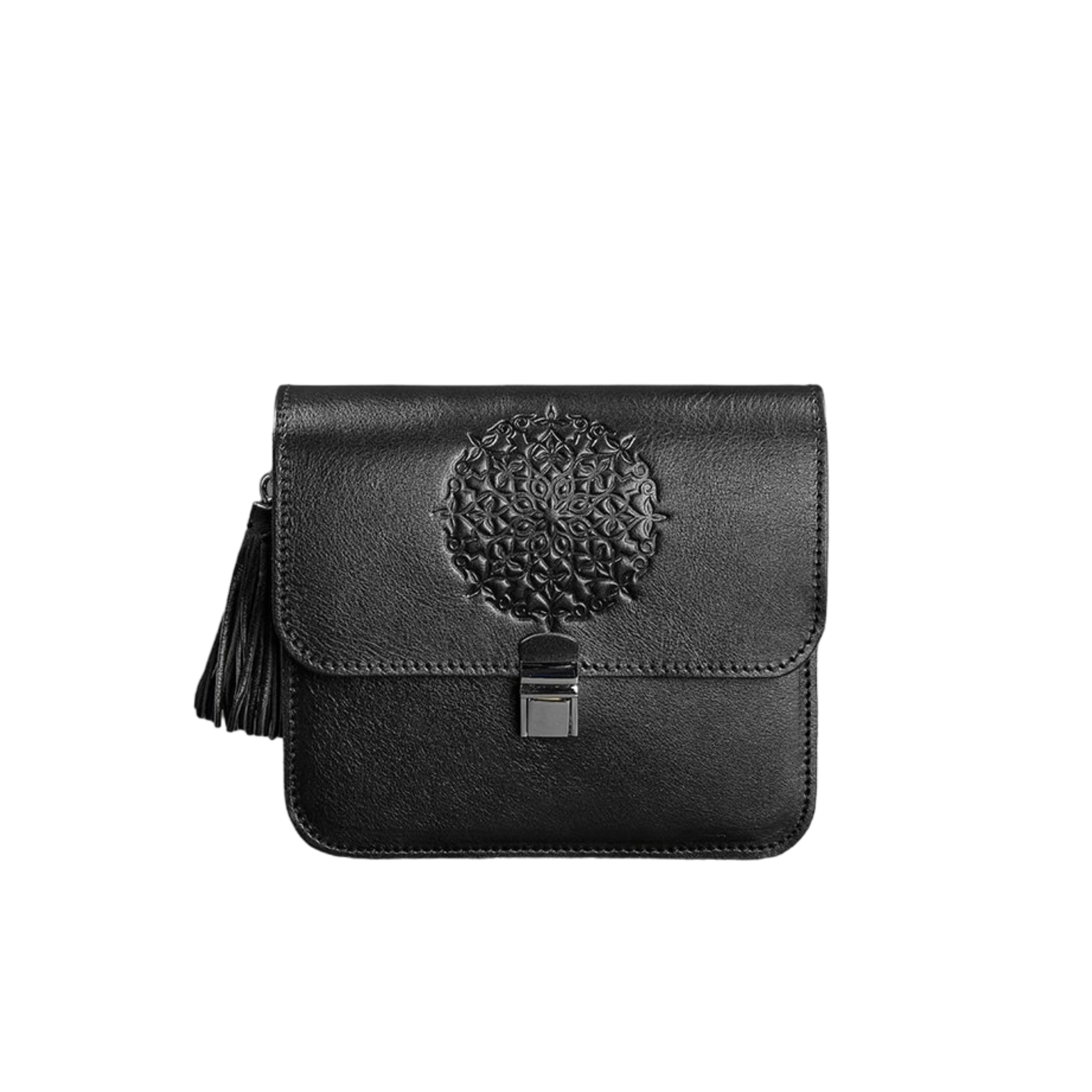 Exclusive Design Leather Crossbody Bag with Embossing for Women - Leather Purse Backpack
