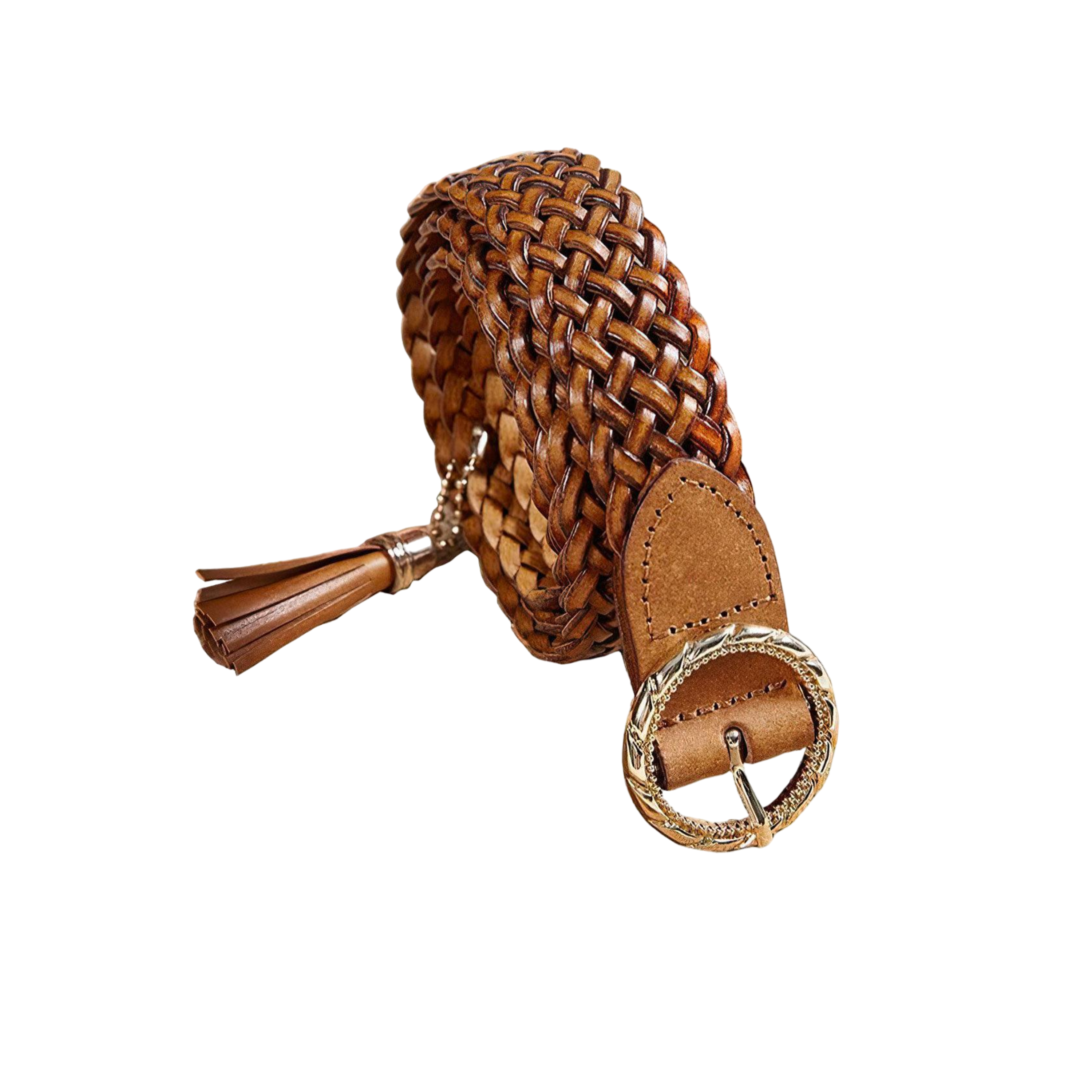Durable Braided Leather Belt For Women, Kara Model - Leather Purse Backpack