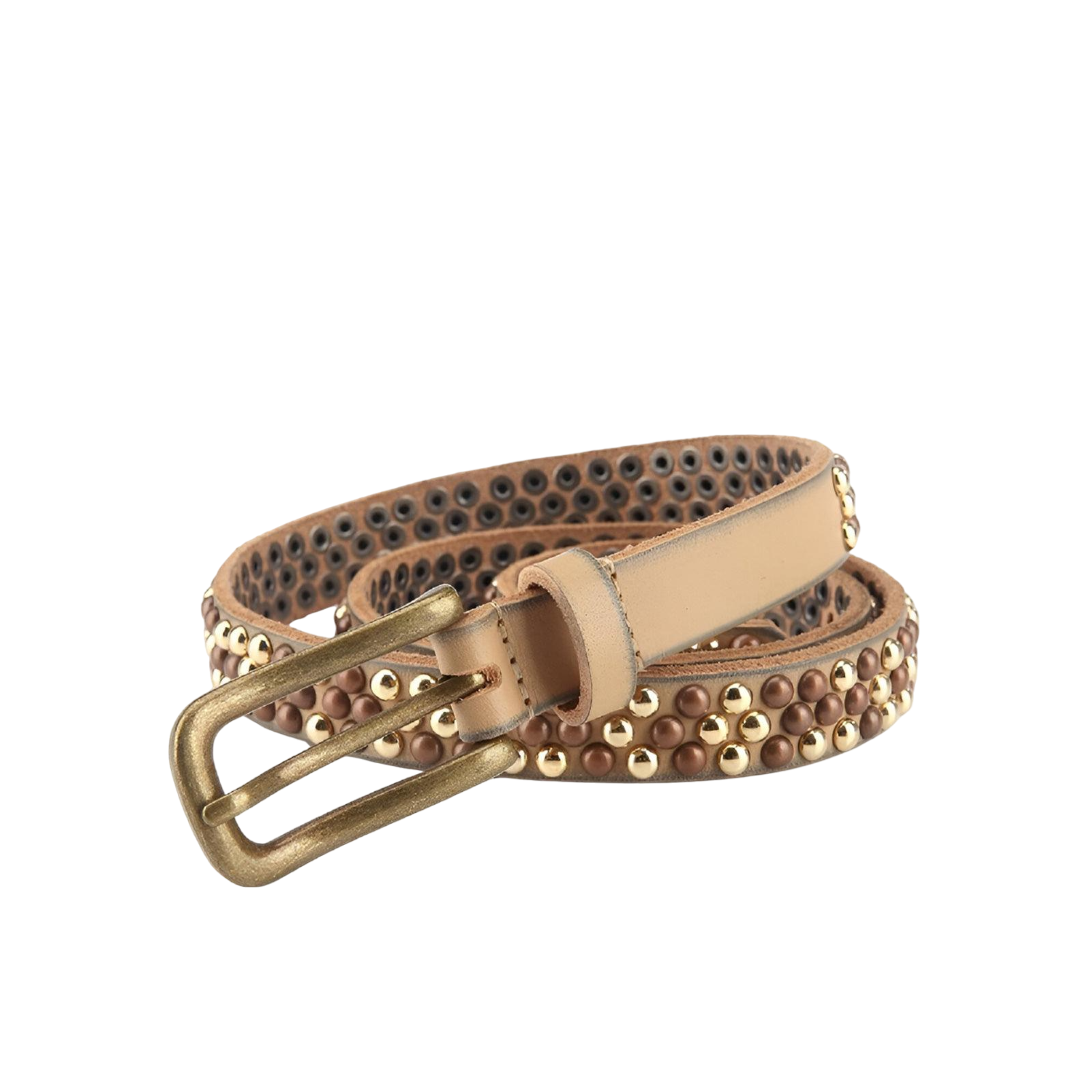 Modern Studded Gold Belt For Women, Mona Model - Leather Purse Backpack