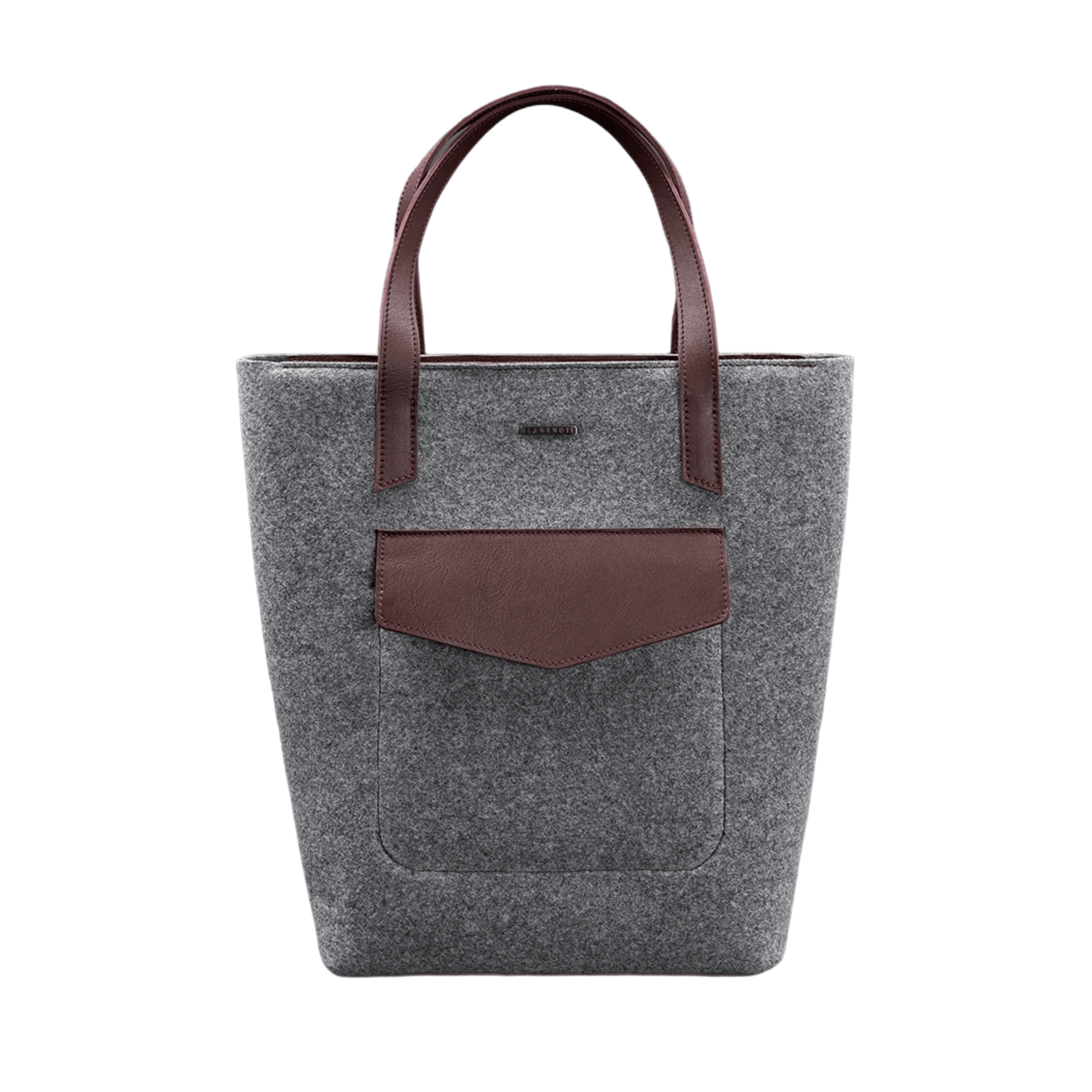Unique Women's Felt Shopper Bag with Leather Inserts - Leather Purse Backpack