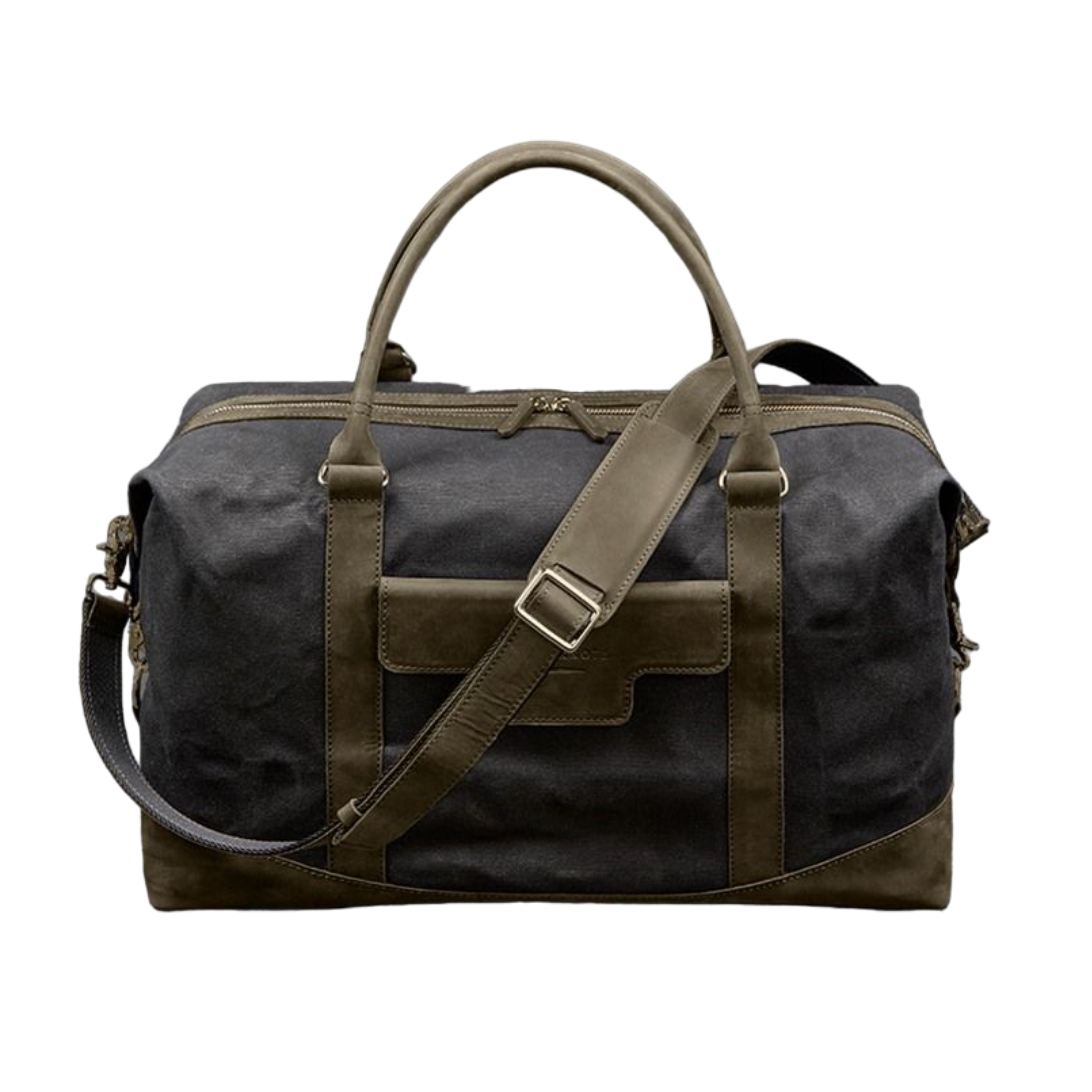 Large Travel Bag In Canvas and Natural Leather - Leather Purse Backpack