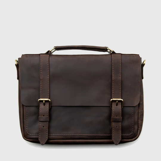 Personalized leather satchel bag men