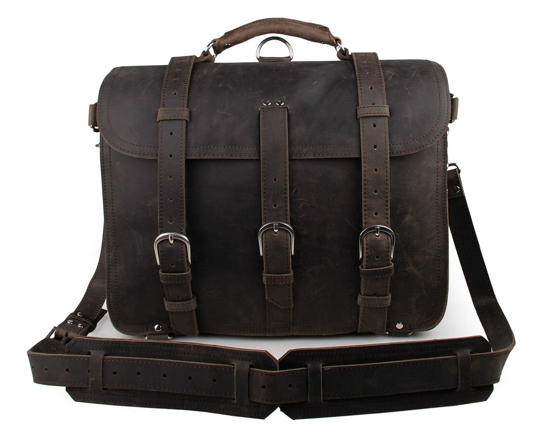 Chic and timeless vintage leather messenger bag with top-tier quality