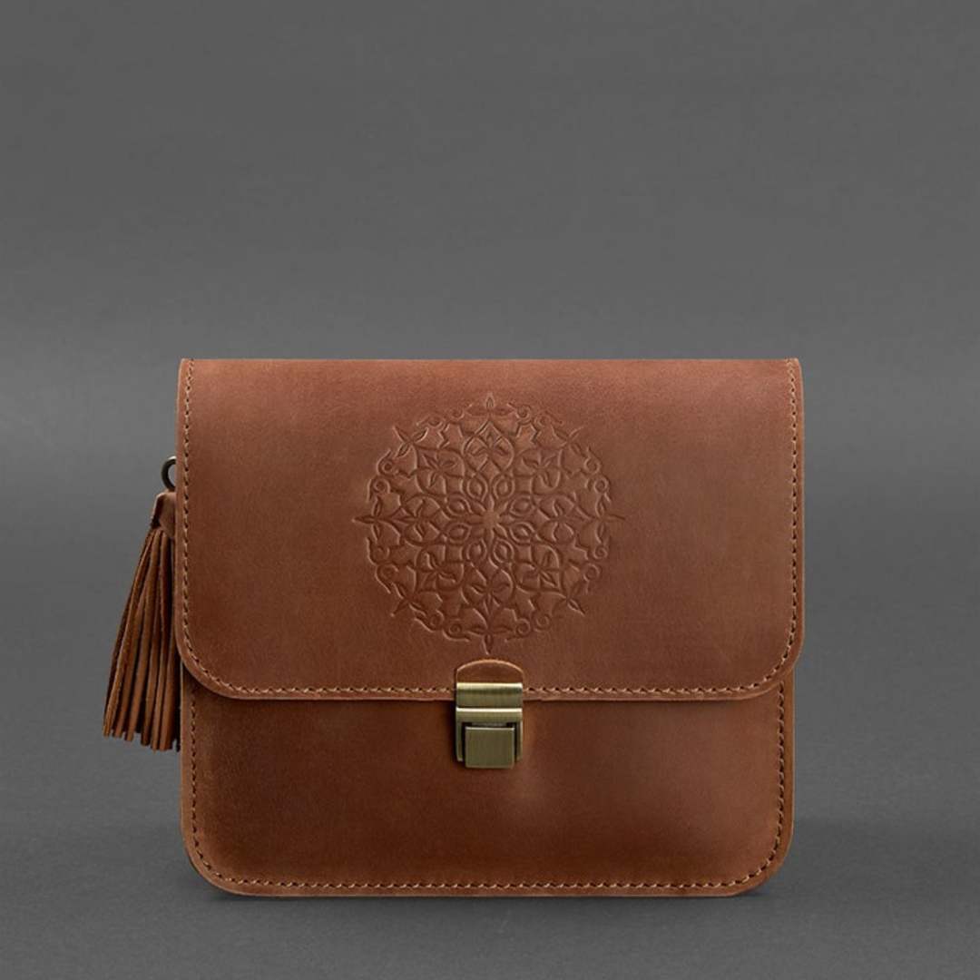 brown leather boho crossbody bag