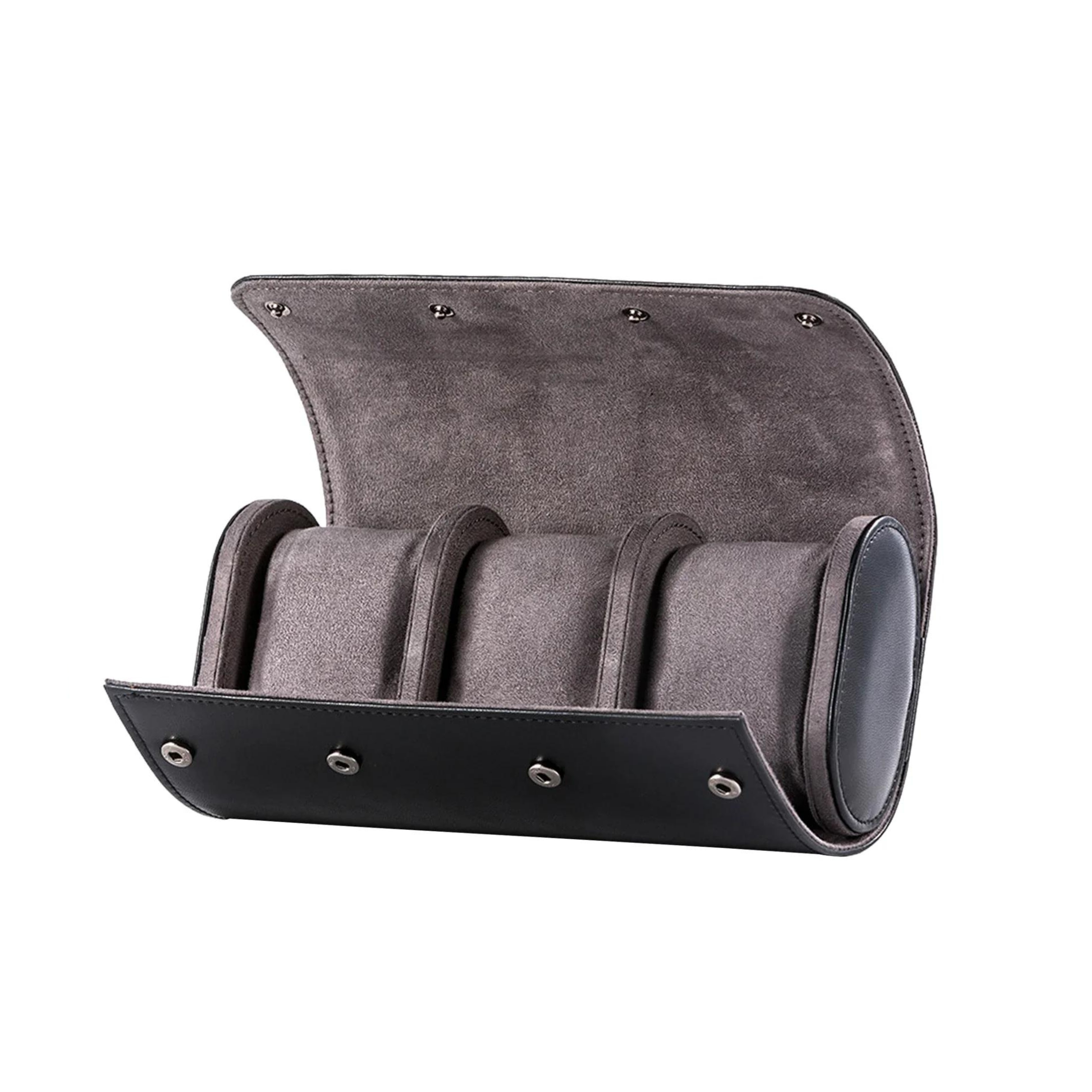 Watch Case Grey, Premium Leather and Flannel Protection - Leather Purse Backpack