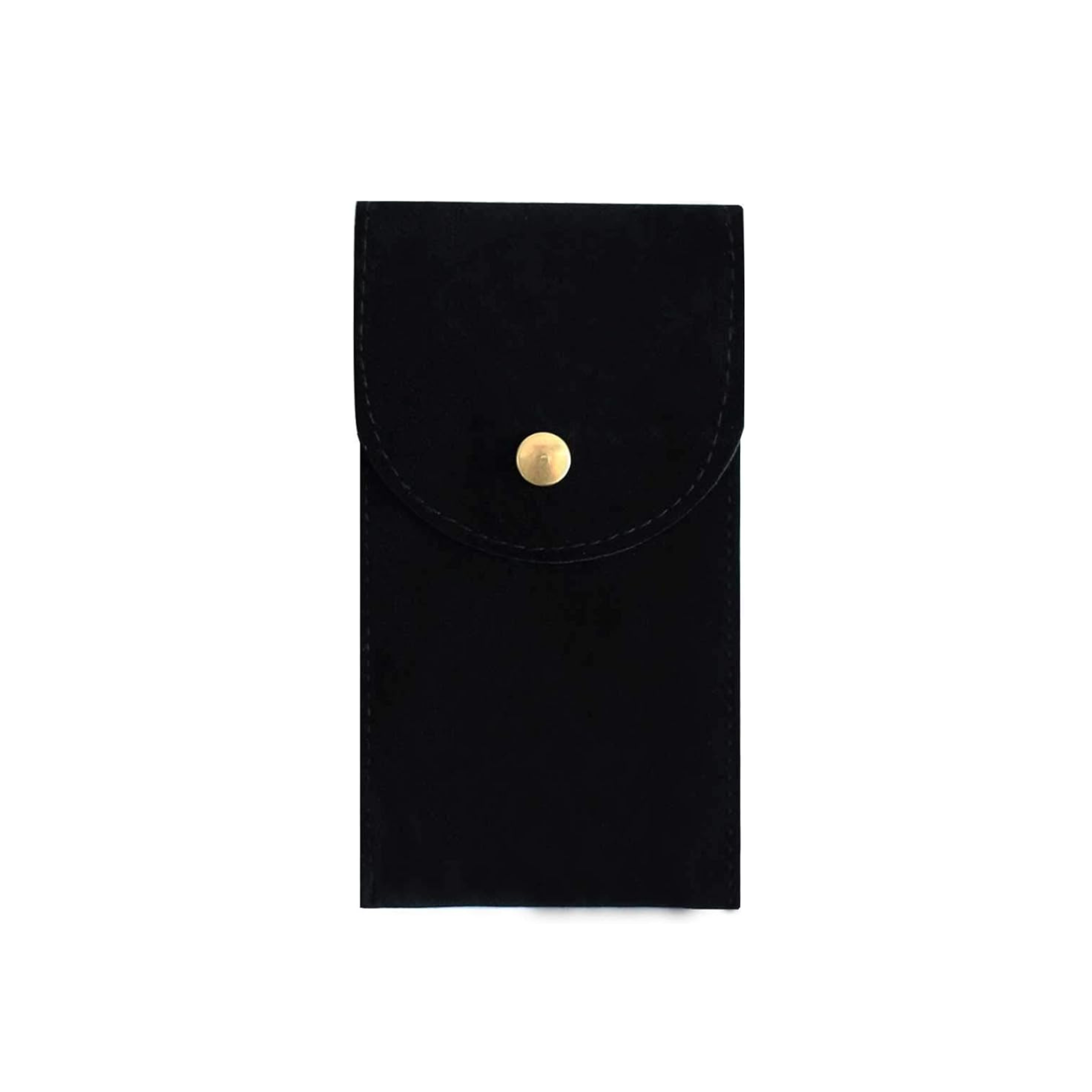 Black Flannel Single Slot Fabric Watch Pouch - Leather Purse Backpack