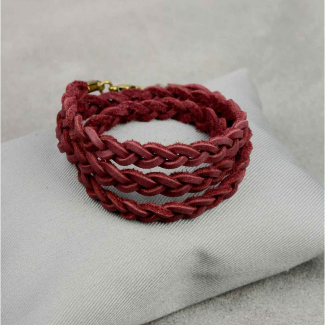 braided leather bracelet womens