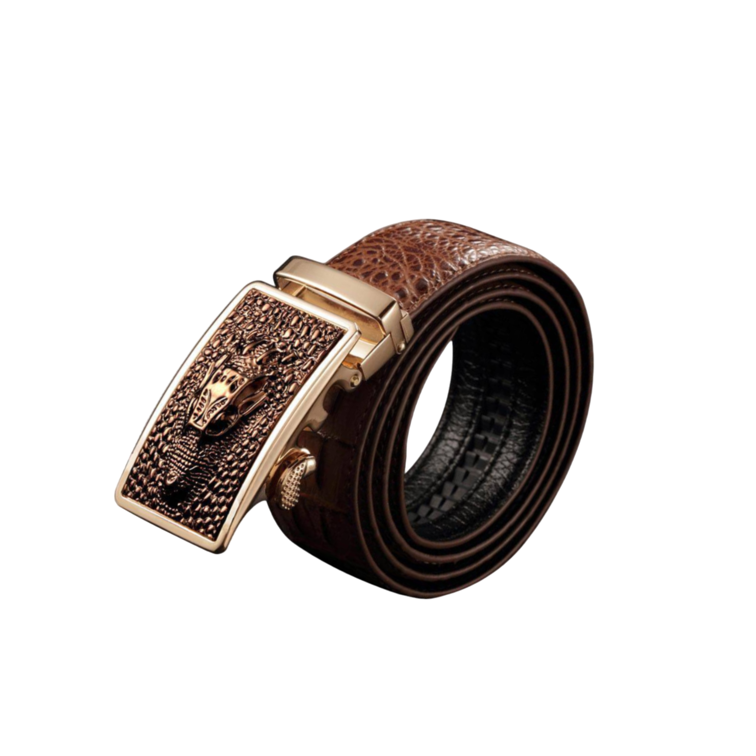 Crocodile Leather Suit Belt For Men, Tengiz Model - Leather Purse Backpack