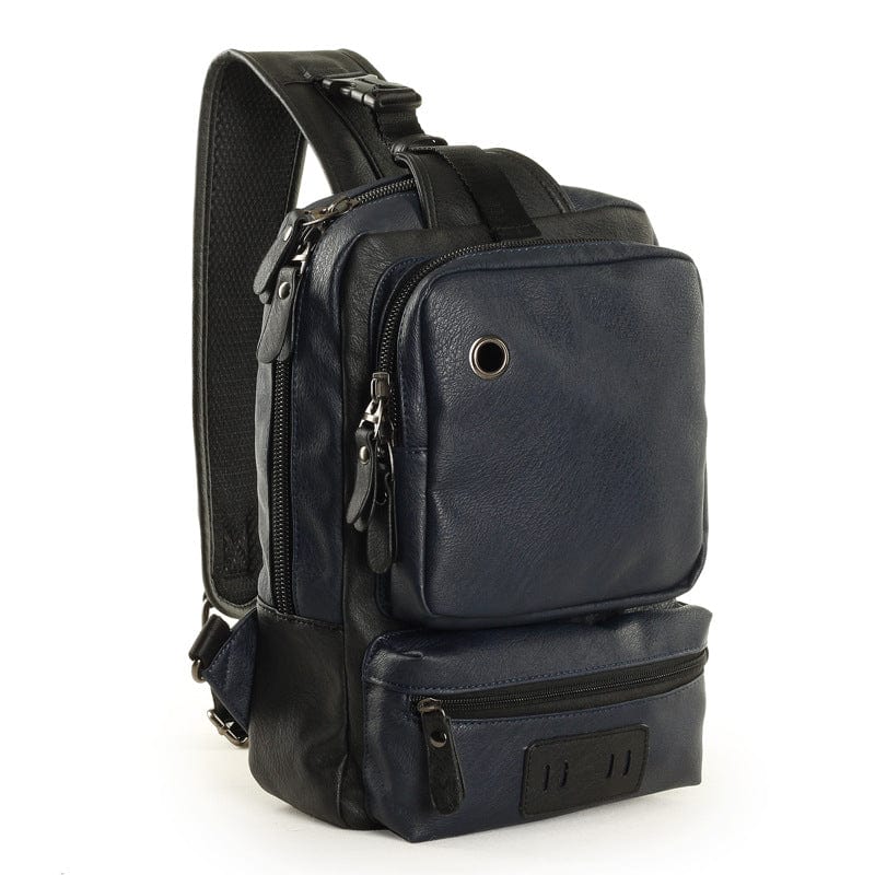 Stylish crossbody leather backpack for urban living by a designer