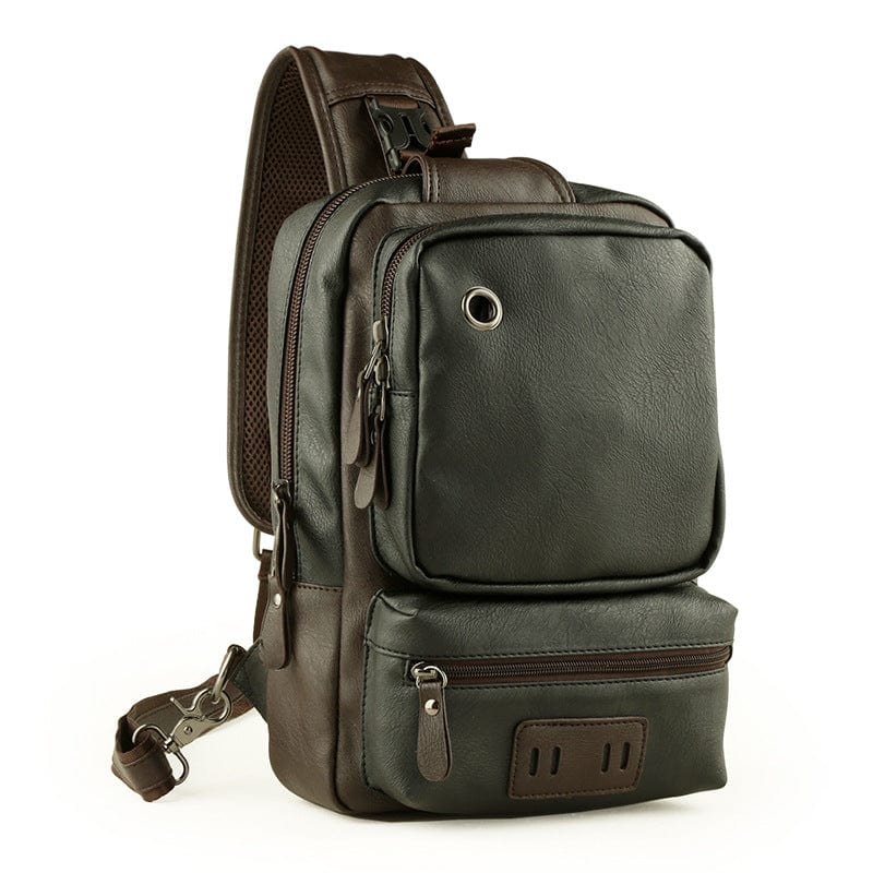 Men's and women's fashionable designer crossbody leather backpack