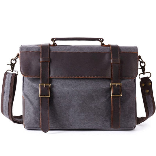 Classic style vintage waxed canvas business bag