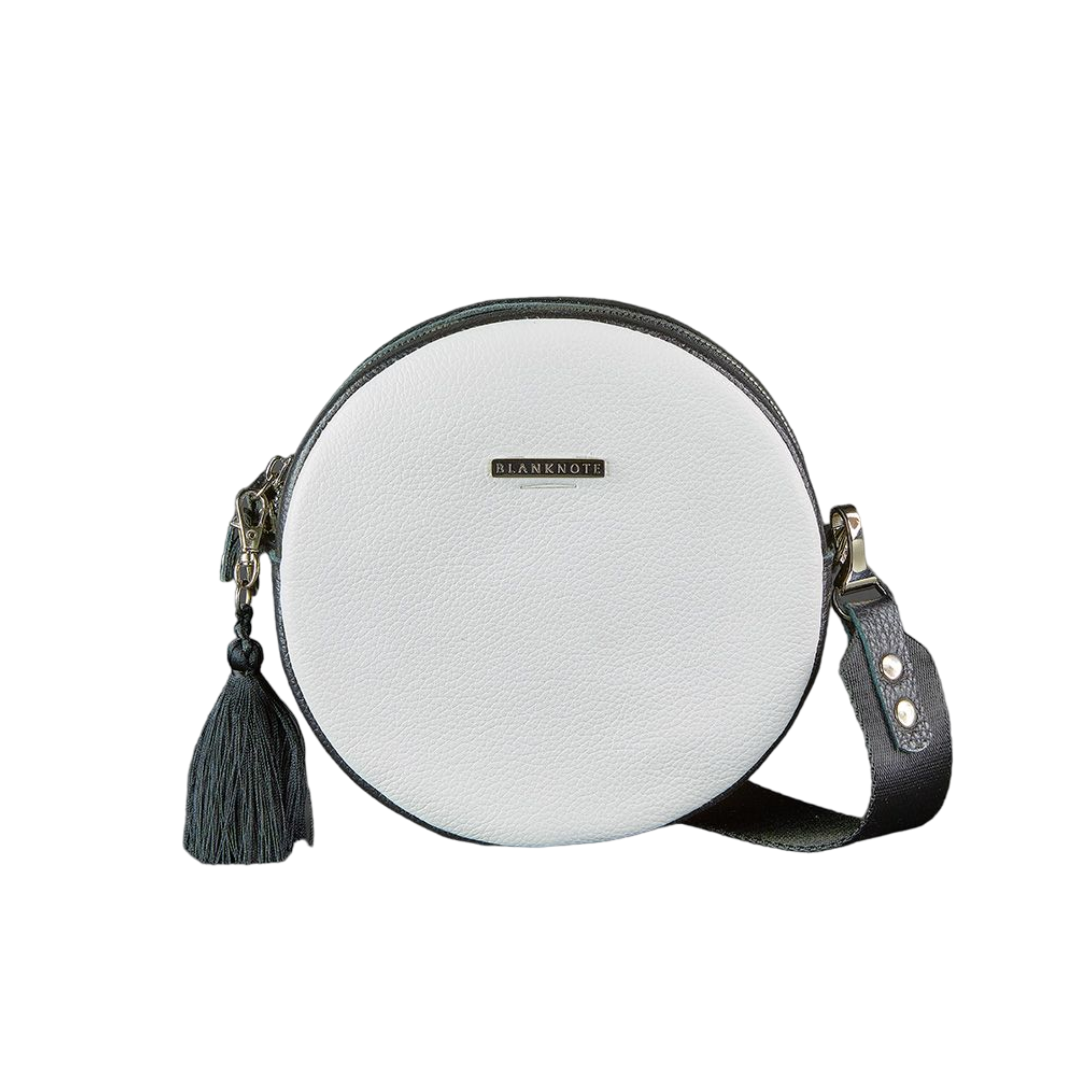 Stylish Round Leather Bag for Women with Decorative Tassel - Leather Purse Backpack