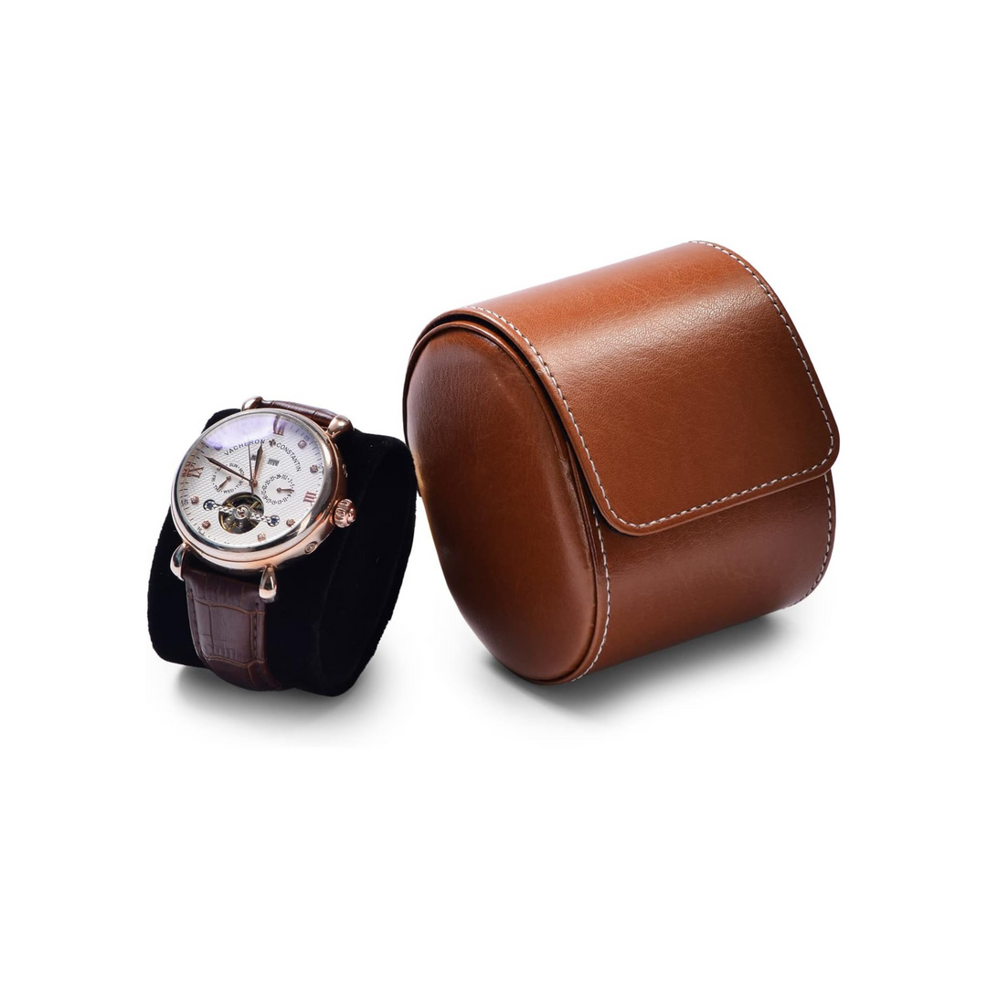 Unique Brown Leather Watch Case - 1 Slot