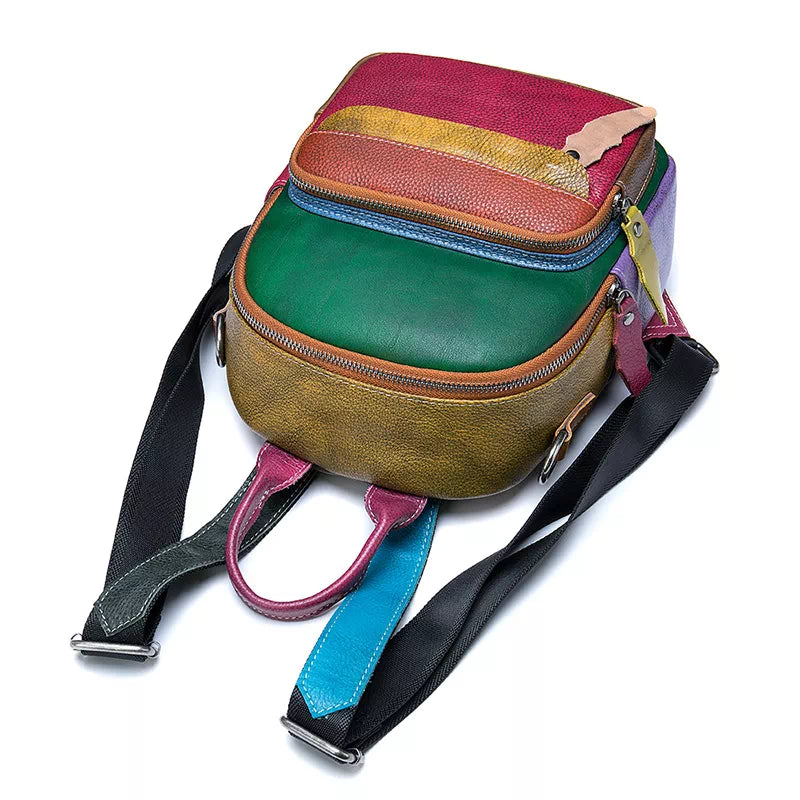 Bohemian chic hippie leather backpack