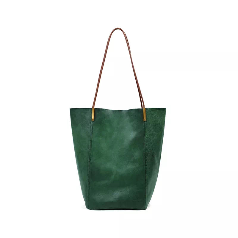 Natural leather mini tote bag