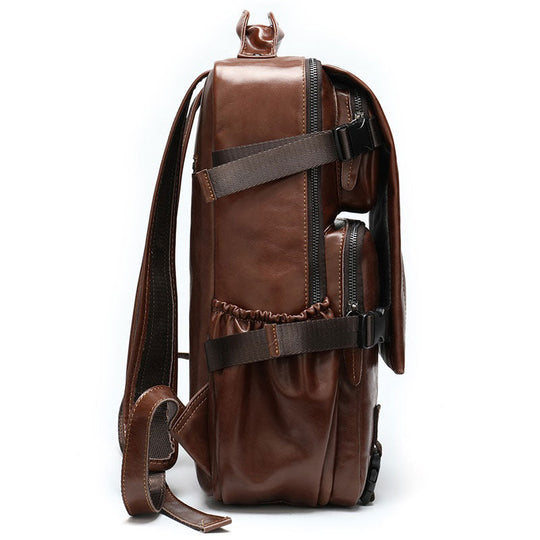 Chic men's leather backpack for everyday use