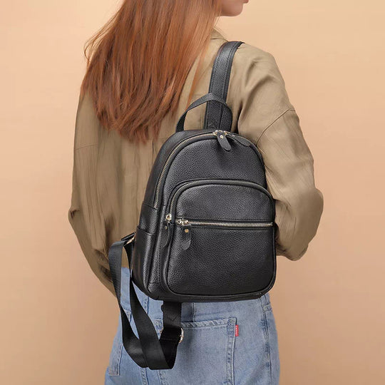 Premium top grain cowhide leather women's backpack