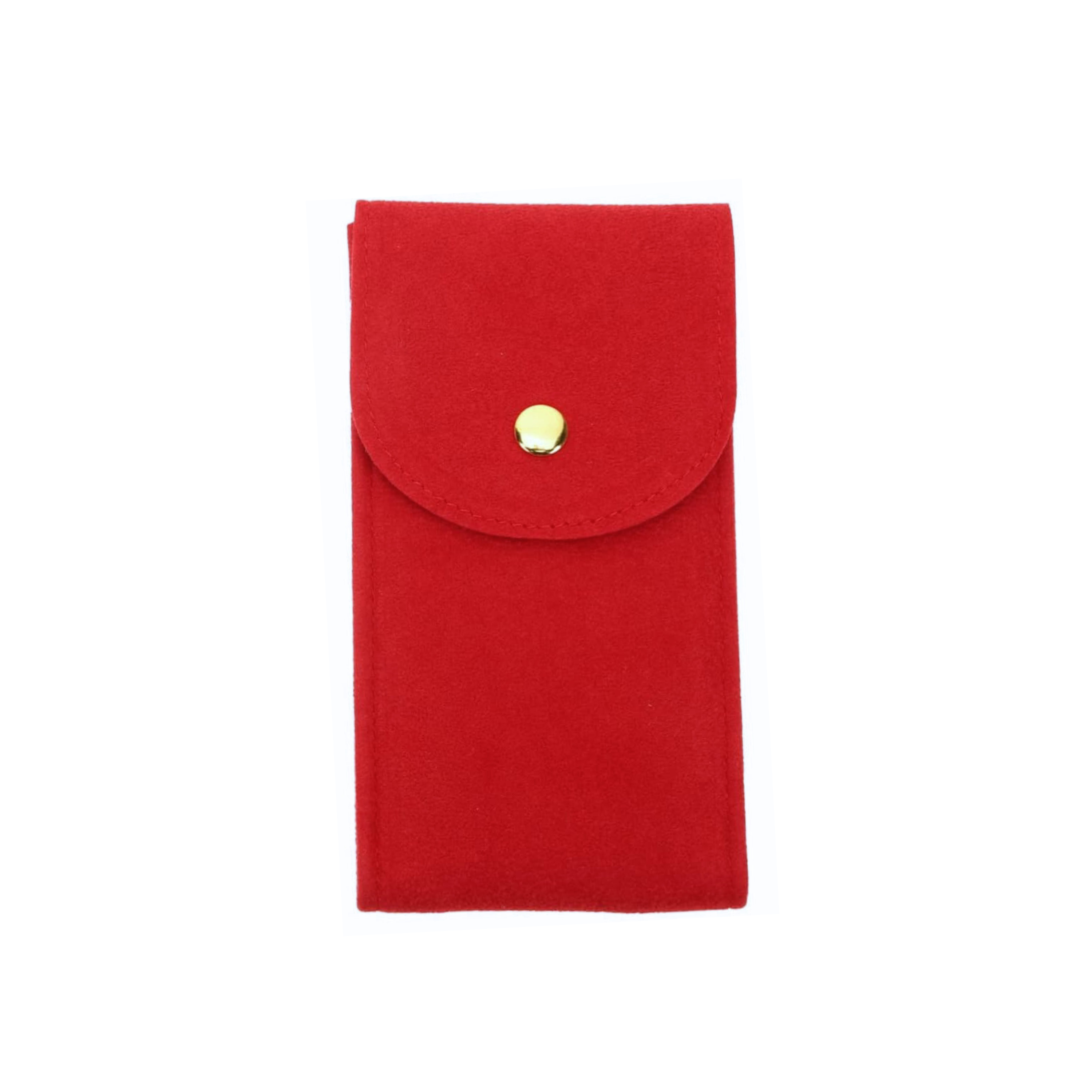 Premium Red Single Slot Fabric Watch Pouch - Leather Purse Backpack