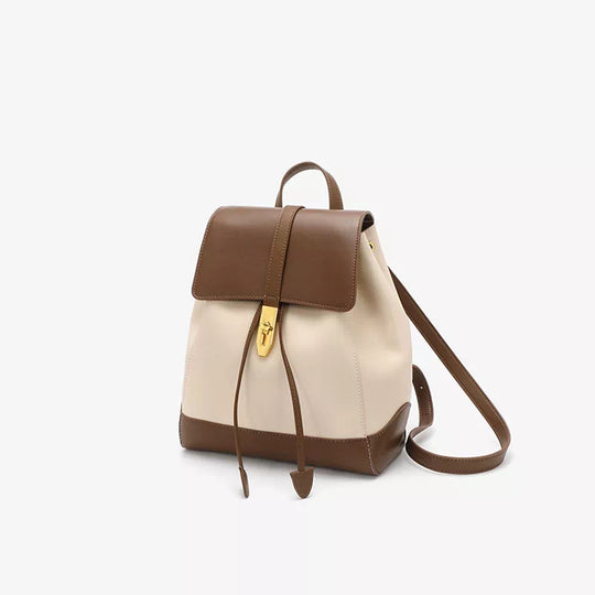 Slim leather backpack purse for ladies