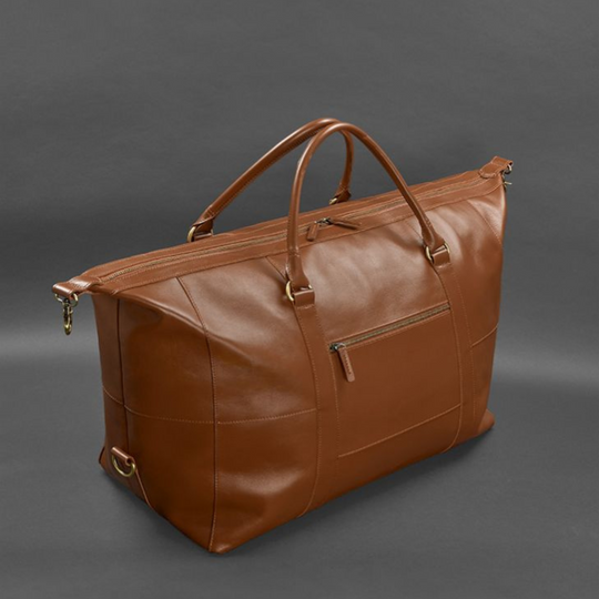 large leather travel bag