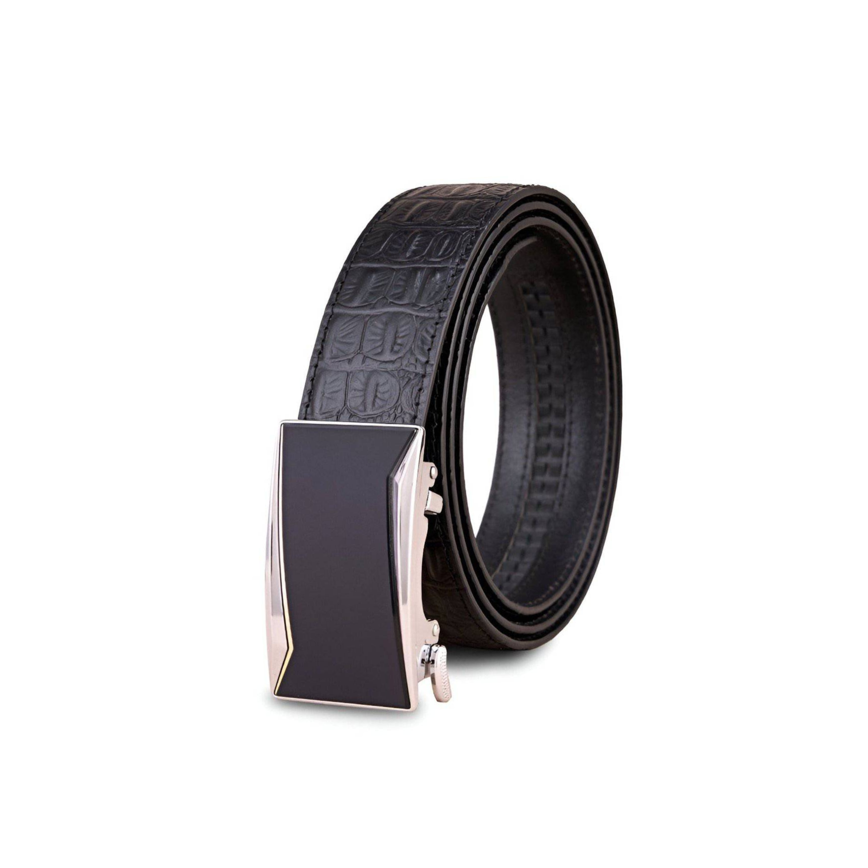 Full Grain Leather Suit Belt, Crocodile Style, For Men, Riccardo Model - Leather Purse Backpack