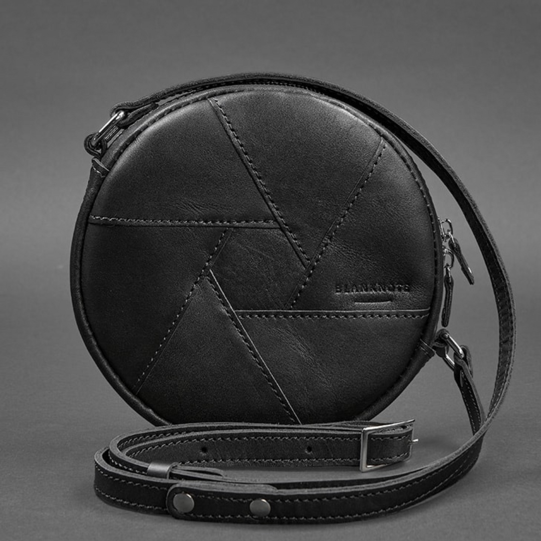 round crossbody bag black