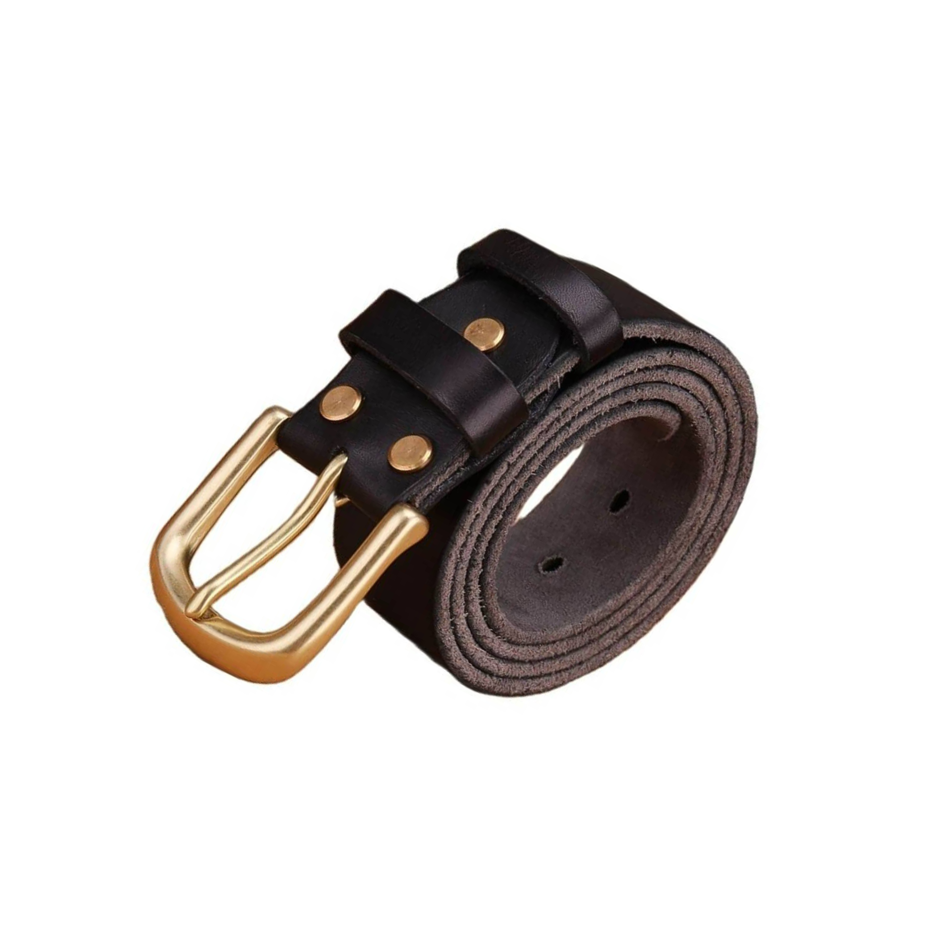 Vintage Black and Gold Leather Western Belt For Men - Leather Purse Backpack