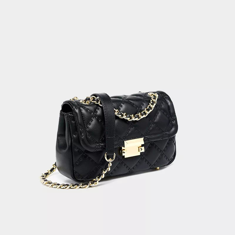 Affordable options for stylish shoulder bags with quilted leather and chain
