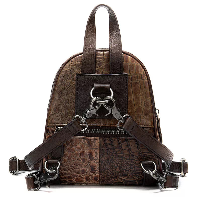 colorful leather backpack purse Designer Multi-color Leather Backpack with Patterns