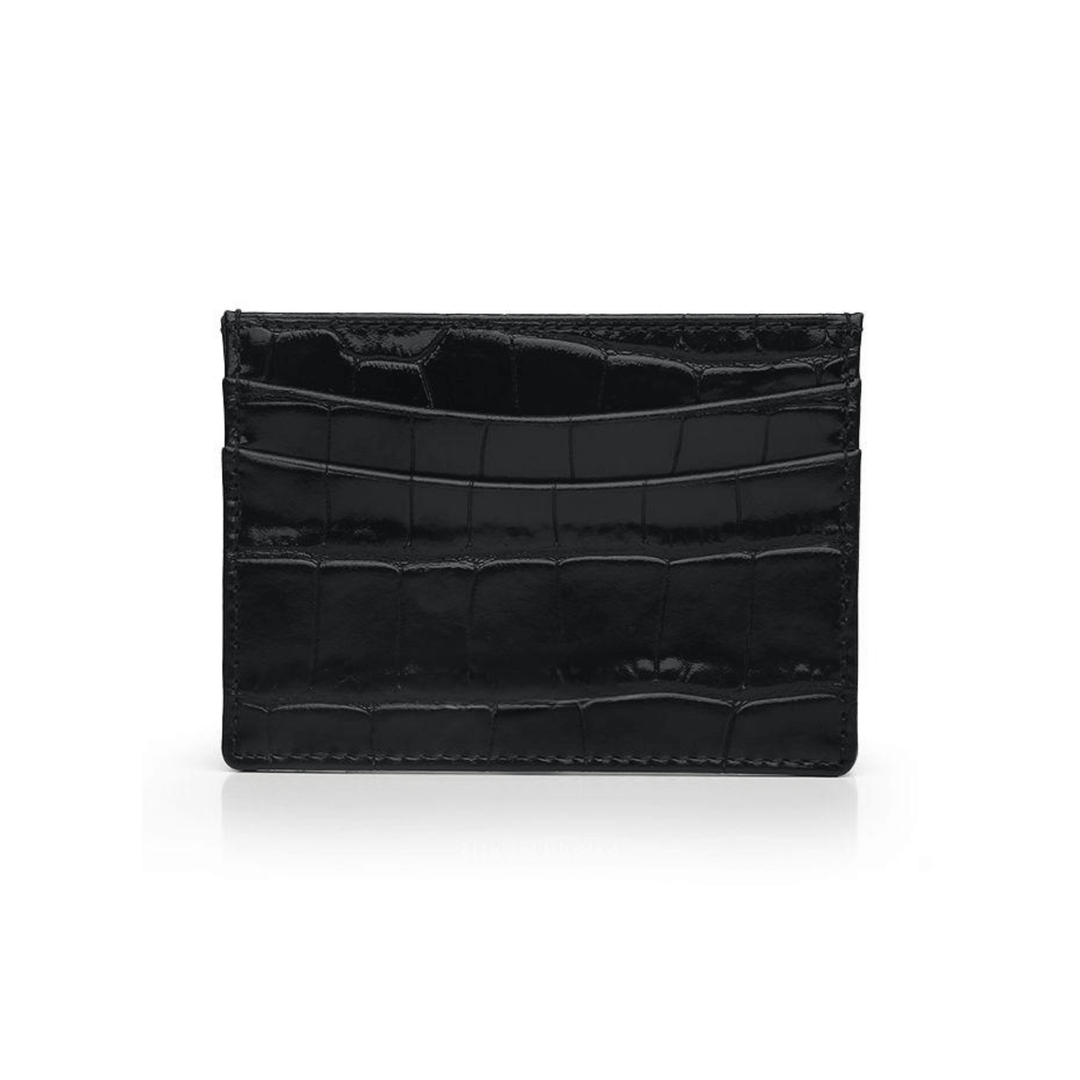 Luxury Card Holder in Italian Crocodile Leather - Leather Purse Backpack