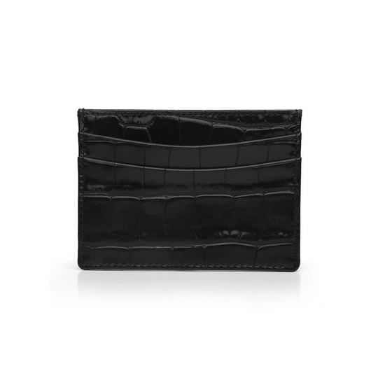 Luxury Card Holder in Italian Crocodile Leather - Leather Purse Backpack