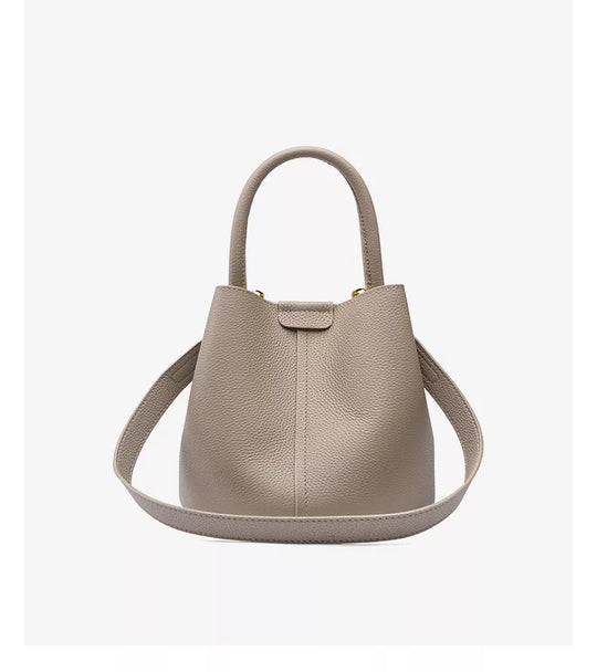 Versatile and stylish small leather bucket bags for ladies