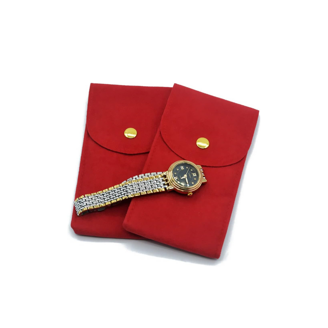 Premium Red Single Slot Fabric Watch Pouch