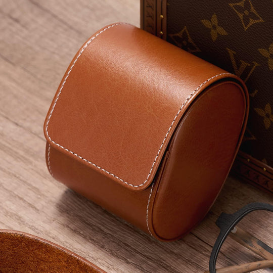 Unique Brown Leather Watch Case - 1 Slot