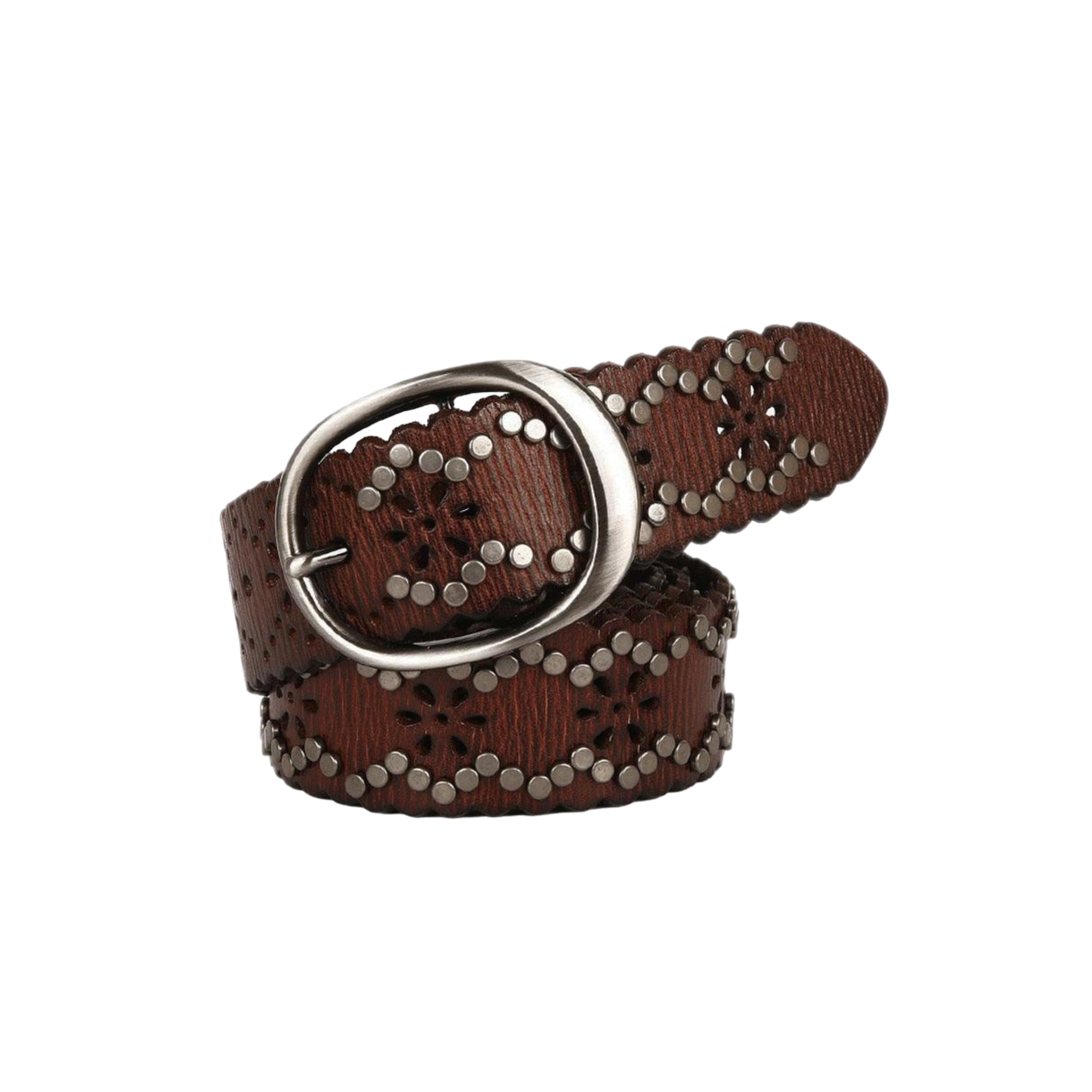 Luxury Studded Leather Belt For Women, Elmyra Model - Leather Purse Backpack
