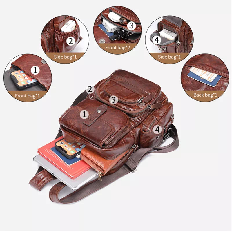 Artisan-made leather backpack purse with a touch of nostalgia