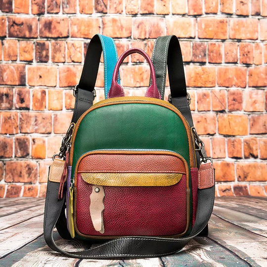 Contemporary hippie-inspired leather backpack