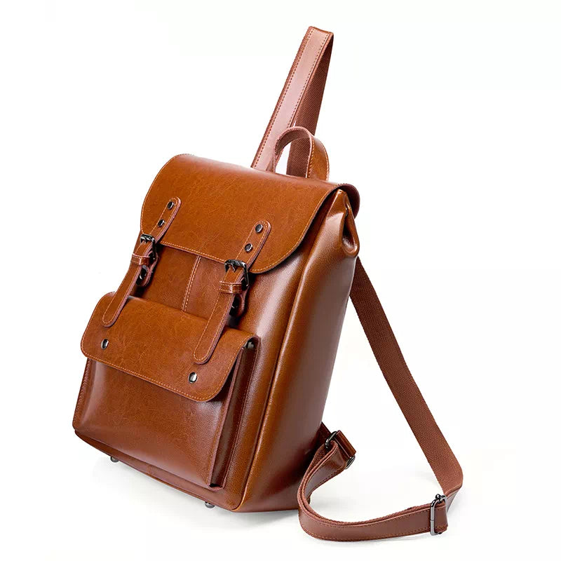 Classy leather purse with backpack straps