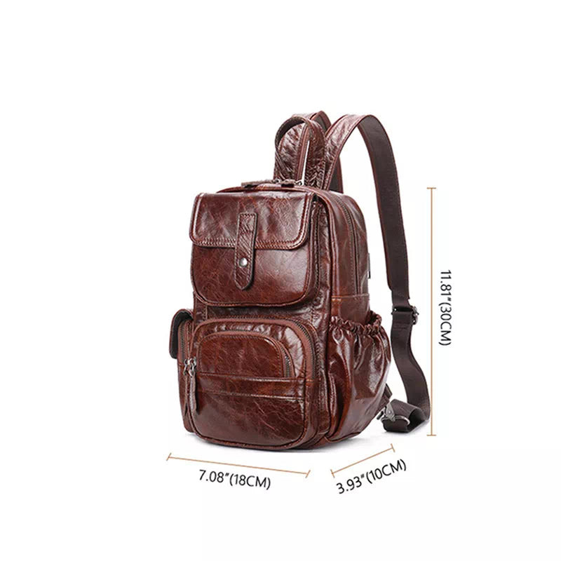 Exclusive vintage-style leather backpack for the modern woman